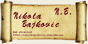 Nikola Bajković vizit kartica